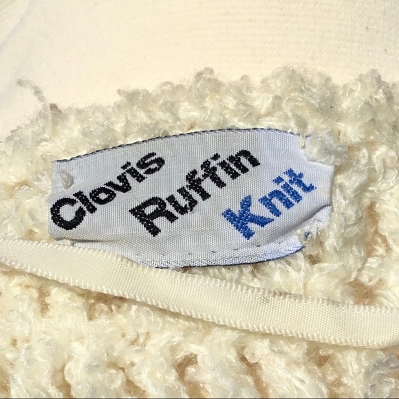 Vintage Clovis Ruffin Knit Shaggy Sweater Cardigan - Picture 9 of 11